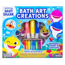 Conjunto de jogos Bath Art Baby Shark com tintas e lápis de cor laváveis Conjunto de jogos Bath Art Baby Shark com tintas e lápis de cor laváveis