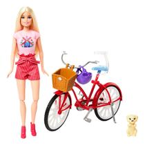 Conjunto de jogos: boneca Barbie e bicicleta