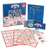 Conjunto de jogos Brybelly Poker Keno com cartas, fichas e 12 tabuleiros Conjunto de jogos Brybelly Poker Keno com cartas, fichas e 12 tabuleiros