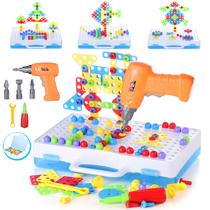 Conjunto de jogos Building Block kunmark com Toy Drill & Screwdriver