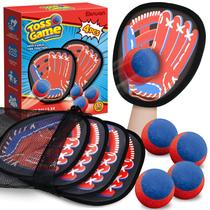 Conjunto de jogos Catch Ball Ellinjan, 4 pacotes, Sticky Paddles Balls Conjunto de jogos Catch Ball Ellinjan, 4 pacotes, Sticky Paddles Balls