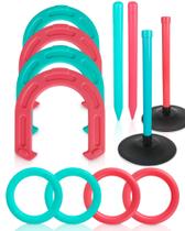 Conjunto de jogos CT SPORTS Giant Horseshoe de 25 cm Toss Rings Outdoor Conjunto de jogos CT SPORTS Giant Horseshoe de 25 cm Toss Rings Outdoor
