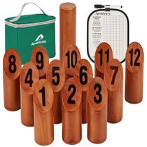 Conjunto de jogos de arremesso de madeira Apudarmis Classic Mahogany Blocks