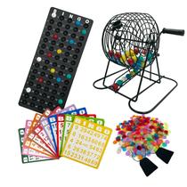 Conjunto de jogos de bingo SUTIMSHE Deluxe com gaiola de metal e 600 fichas
