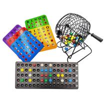 Conjunto de jogos de bingo Yuanhe Deluxe com gaiola de metal de 6 polegadas e 75 bolas