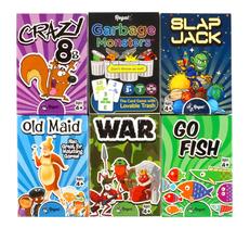 Conjunto de jogos de cartas Regal Games Go Fish Crazy 8's Old Maid War 6+ Conjunto de jogos de cartas Regal Games Go Fish Crazy 8's Old Maid War 6+