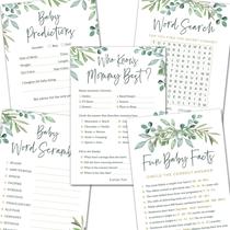 Conjunto de jogos de chá de bebê Papery Pop 5 atividades para 50 convidados Conjunto de jogos de chá de bebê Papery Pop 5 atividades para 50 convidados