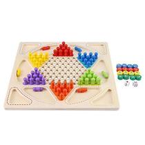 Conjunto de jogos de damas chinês Yosoo Wooden com 31x31x4,5 cm