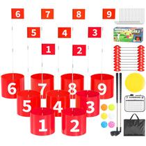 Conjunto de jogos de golfe FOOING com 2 tacos, 9 buracos, bolas e bandeira Conjunto de jogos de golfe FOOING com 2 tacos, 9 buracos, bolas e bandeira