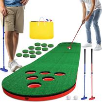 Conjunto de jogos de golfe TOY Life Tapete de 3 m com 2 tacos e 2 bolas Conjunto de jogos de golfe TOY Life Tapete de 3 m com 2 tacos e 2 bolas