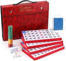 Conjunto de jogos de Mahjong Mose Cafolo Professional 146 peças com estojo