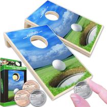 Conjunto de jogos de mesa Coinhole Desktop Game Golf com moedas