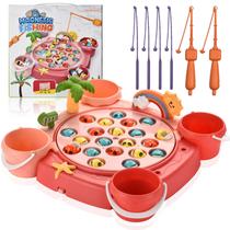 Conjunto de jogos de pesca magnética Jovarous com 21 peixes de 6 pólos para crianças de 3 a 8 anos ou mais Conjunto de jogos de pesca magnética Jovarous com 21 peixes de 6 pólos para crianças de 3 a 8 anos ou mais