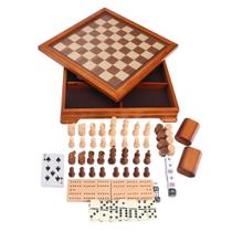 Conjunto de jogos de tabuleiro 7 em 1 de madeira GSE Games & Sports Expert