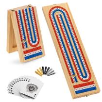 Conjunto de jogos de tabuleiro Cribbage Ceebyfa dobrável com área de armazenamento