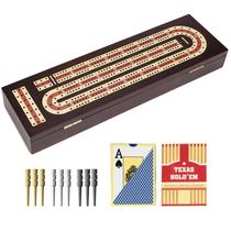 Conjunto de jogos de tabuleiro Cribbage ESENHARBER Premium de madeira com armazenamento