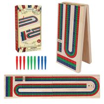 Conjunto de jogos de tabuleiro Cribbage GOTHINK dobrável de madeira com 9 pinos