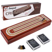 Conjunto de jogos de tabuleiro Cribbage Juegoal Upgrade Wood 3 Track com armazenamento Conjunto de jogos de tabuleiro Cribbage Juegoal Upgrade Wood 3 Track com armazenamento