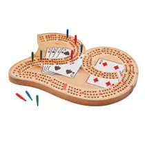 Conjunto de jogos de tabuleiro Cribbage Mainstreet Classics Wooden 29 Conjunto de jogos de tabuleiro Cribbage Mainstreet Classics Wooden 29