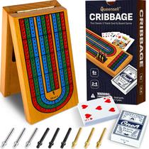 Conjunto de jogos de tabuleiro Cribbage Queensell Classic com armazenamento Conjunto de jogos de tabuleiro Cribbage Queensell Classic com armazenamento