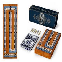 Conjunto de jogos de tabuleiro Cribbage, tamanho de viagem, madeira com armazenamento magnético Conjunto de jogos de tabuleiro Cribbage, tamanho de viagem, madeira com armazenamento magnético