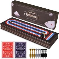 Conjunto de jogos de tabuleiro Cribbage VAMSLOVE, placar de madeira de 40 cm com 3 faixas