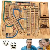 Conjunto de jogos de tabuleiro Cribbage Wars 2024 com dados esqueléticos e armazenamento Conjunto de jogos de tabuleiro Cribbage Wars 2024 com dados esqueléticos e armazenamento