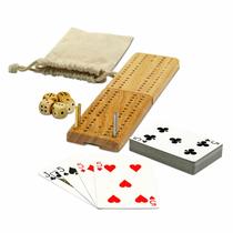 Conjunto de jogos de tabuleiro Cribbage WE Games Travel com armazenamento e bolsa