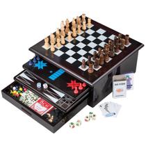 Conjunto de jogos de tabuleiro Etna Deluxe, mesa 15 em 1 com gaveta de armazenamento Conjunto de jogos de tabuleiro Etna Deluxe, mesa 15 em 1 com gaveta de armazenamento