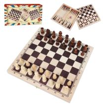 Conjunto de jogos de tabuleiro GOTHINK 3 em 1: xadrez, damas, madeira de gamão Conjunto de jogos de tabuleiro GOTHINK 3 em 1: xadrez, damas, madeira de gamão