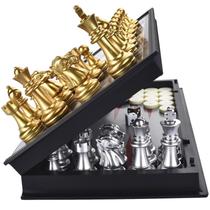 Conjunto de jogos de tabuleiro QuadPro 3 em 1 Magnetic Chess Checkers Backgammon Conjunto de jogos de tabuleiro QuadPro 3 em 1 Magnetic Chess Checkers Backgammon
