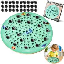 Conjunto de jogos de xadrez magnético Tabuleiro de xadrez de madeira com 30 bolas magnéticas