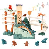 Conjunto de jogos Dinosaur Chasing Race Track Slide Toy Double Loop Track Slide Toy Climb Stairs Toy Roller Coaster Toy com música, quebra-cabeças educacionais, presentes para crianças e meninos e meninas de 3 anos ou mais Conjunto de jogos Dinosaur Chasing Race Track Slide Toy Double Loop Track Slide Toy Climb Stairs Toy Roller Coaster Toy com música, quebra-cabeças educacionais, presentes para crianças e meninos e meninas de 3 anos ou mais