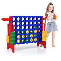 Conjunto de jogos gigante COSTWAY Jumbo de 4 pontos com cesta de basquete
