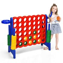 Conjunto de jogos gigante COSTWAY Jumbo de 4 pontos com cesta de basquete