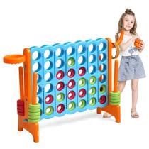 Conjunto de jogos gigante COSTWAY Jumbo de 4 pontos com cesta de basquete