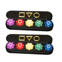 Conjunto de jogos Gonggi, jogo coreano Gonggi, conectores coreanos Gonggi Stones, bola de aço cheia de capa removível coreana tradicional de Gong Gi Game Play (2 unidades)