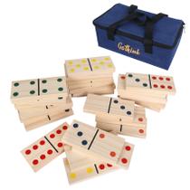 Conjunto de jogos GOTHINK Giant Wooden Dominoes, 28 unidades com bolsa