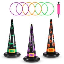 Conjunto de jogos inflável Yeepoo Halloween Witch Hat Ring Toss Conjunto de jogos inflável Yeepoo Halloween Witch Hat Ring Toss
