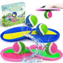 Conjunto de jogos Jalunth Ball Catch Toss, 21 cm, remo e 2 bolas, pacote com 2 bolas