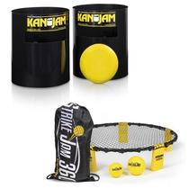 Conjunto de jogos Kan Jam & Strike Jam com rede, bola e disco voador Conjunto de jogos Kan Jam & Strike Jam com rede, bola e disco voador