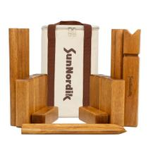 Conjunto de jogos Kubb Yard SunNordik Rubber Wood Outdoor Conjunto de jogos Kubb Yard SunNordik Rubber Wood Outdoor