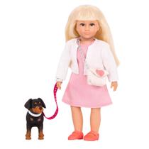 Conjunto de jogos Lori Mini Doll & Toy Dog Nadine com roupa de 6 polegadas