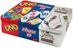 Conjunto de jogos Mattel Games 3 em 1 UNO, Phase 10, Snappy Dressers