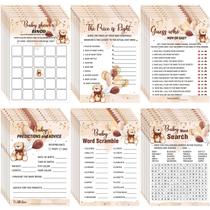 Conjunto de jogos para chá de bebê Jetec 302 unidades Bear 6 Games Brown Bear