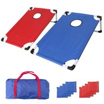 Conjunto de jogos portátil MonSports Cornhole, tabuleiros de 91 x 61 cm e 8 bolsas Conjunto de jogos portátil MonSports Cornhole, tabuleiros de 91 x 61 cm e 8 bolsas