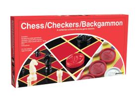 Conjunto de jogos Pressman Chess/Checkers/Backgammon 3 em 1 Conjunto de jogos Pressman Chess/Checkers/Backgammon 3 em 1