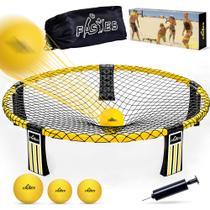 Conjunto de jogos Roundnet Fastes Outdoor com 3 bolas, rede e bolsa Conjunto de jogos Roundnet Fastes Outdoor com 3 bolas, rede e bolsa