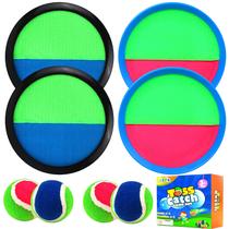 Conjunto de jogos Toss and Catch jxzdle Outdoor Games com 4 pás e 4 bolas Conjunto de jogos Toss and Catch jxzdle Outdoor Games com 4 pás e 4 bolas