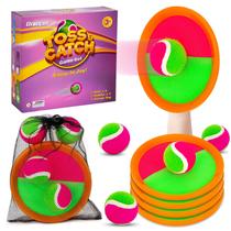Conjunto de jogos Toss and Catch Qrooper 4 Paddles 4 Balls Conjunto de jogos Toss and Catch Qrooper 4 Paddles 4 Balls